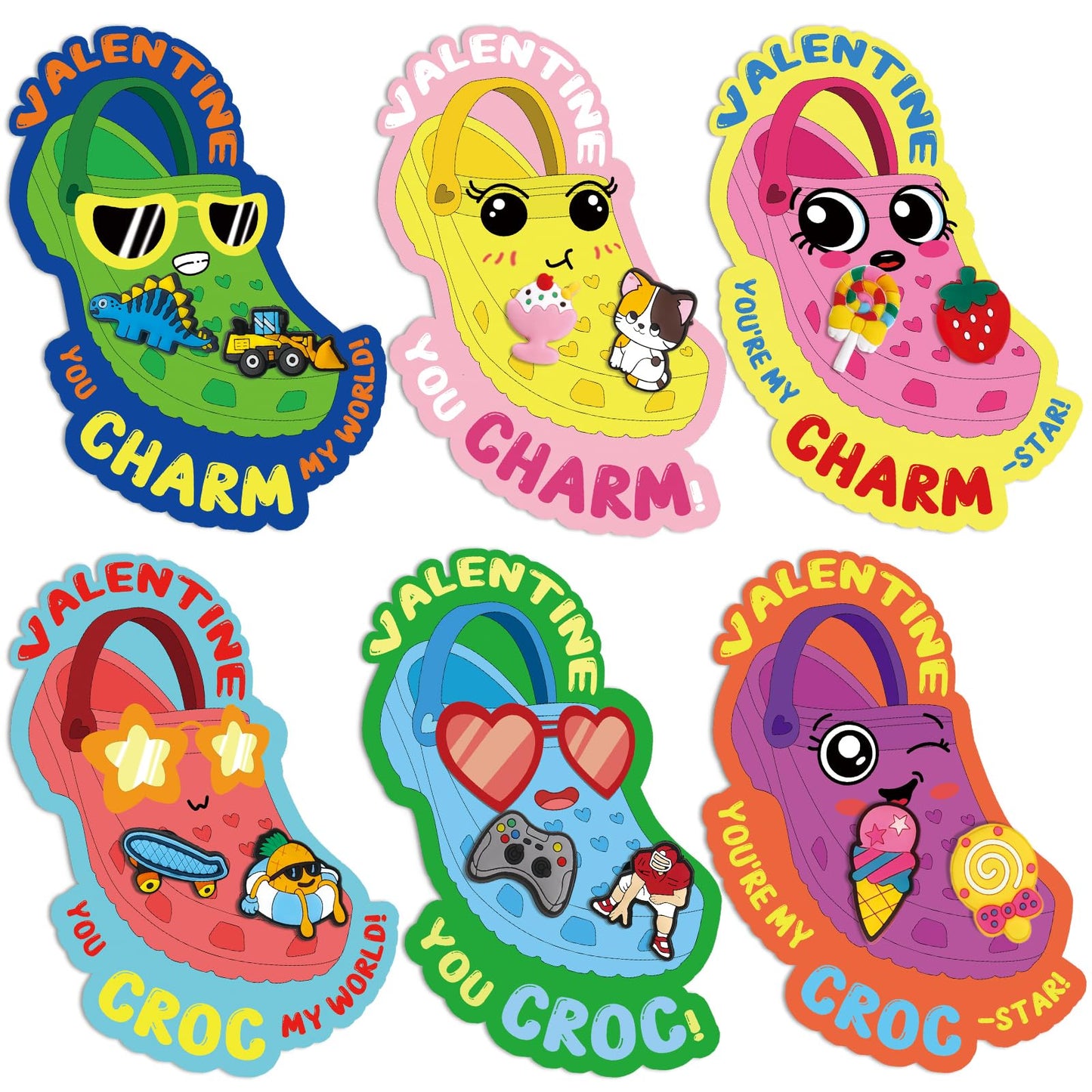 AugToy 52PCS Shoe Charms Collection – Colorful Kids Accessories for Shoes, Party Favors