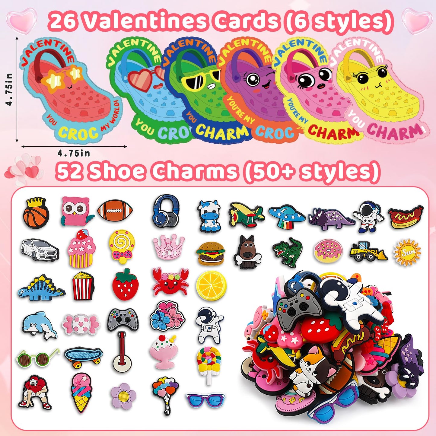 AugToy 52PCS Shoe Charms Collection – Colorful Kids Accessories for Shoes, Party Favors