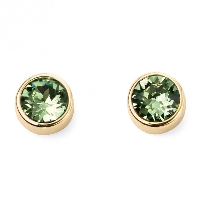 August Yellow Gold Plated Birthstone Earrings with Swarovski Crystal E1544