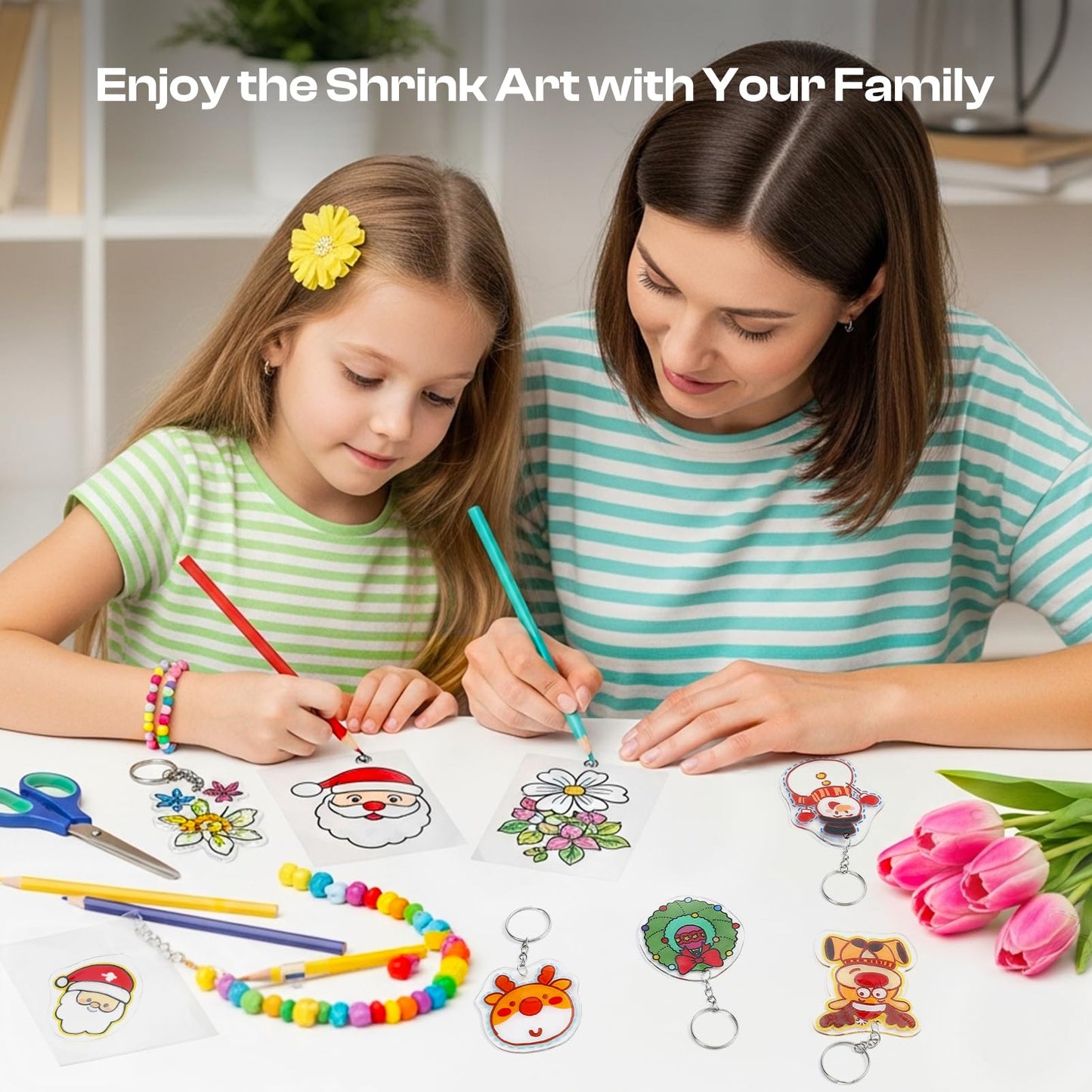 Auihiay 25 Pcs Shrink Plastic Sheets – 7.9 x 5.7 in for Shrinky Art, Keychains & Ornaments