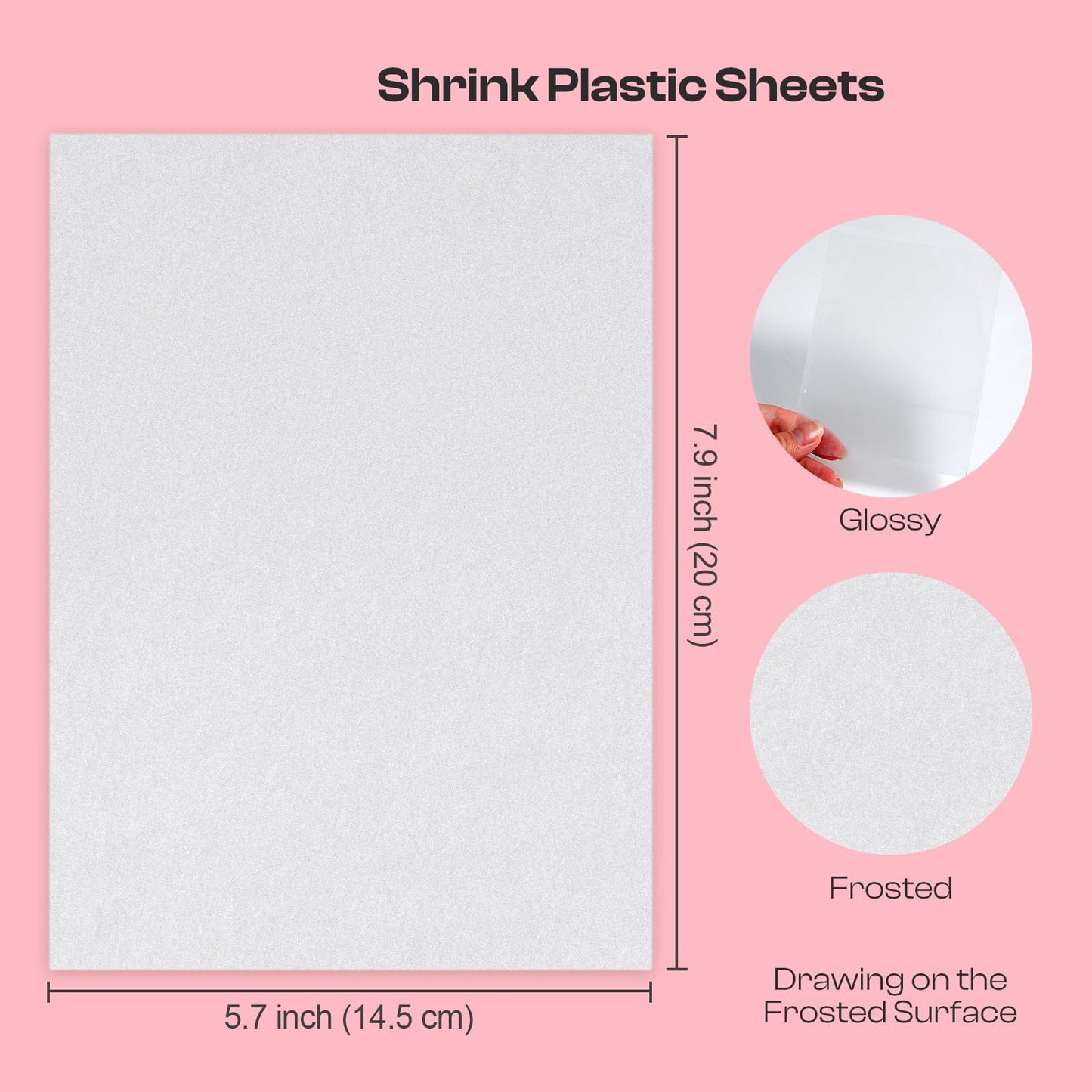 Auihiay 25 Pcs Shrink Plastic Sheets – 7.9 x 5.7 in for Shrinky Art, Keychains & Ornaments