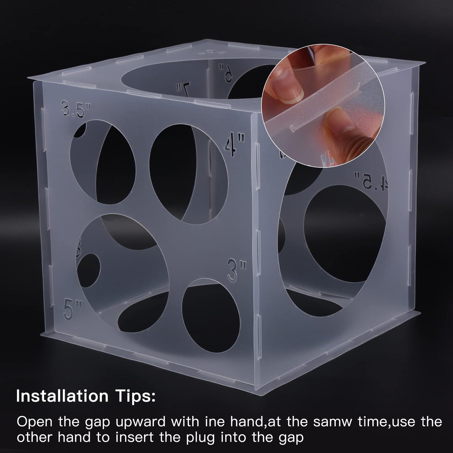 Auihiay 14 Holes Balloon Sizer Cube – 1–10 Inch Balloon Size Tool for Arches & Columns