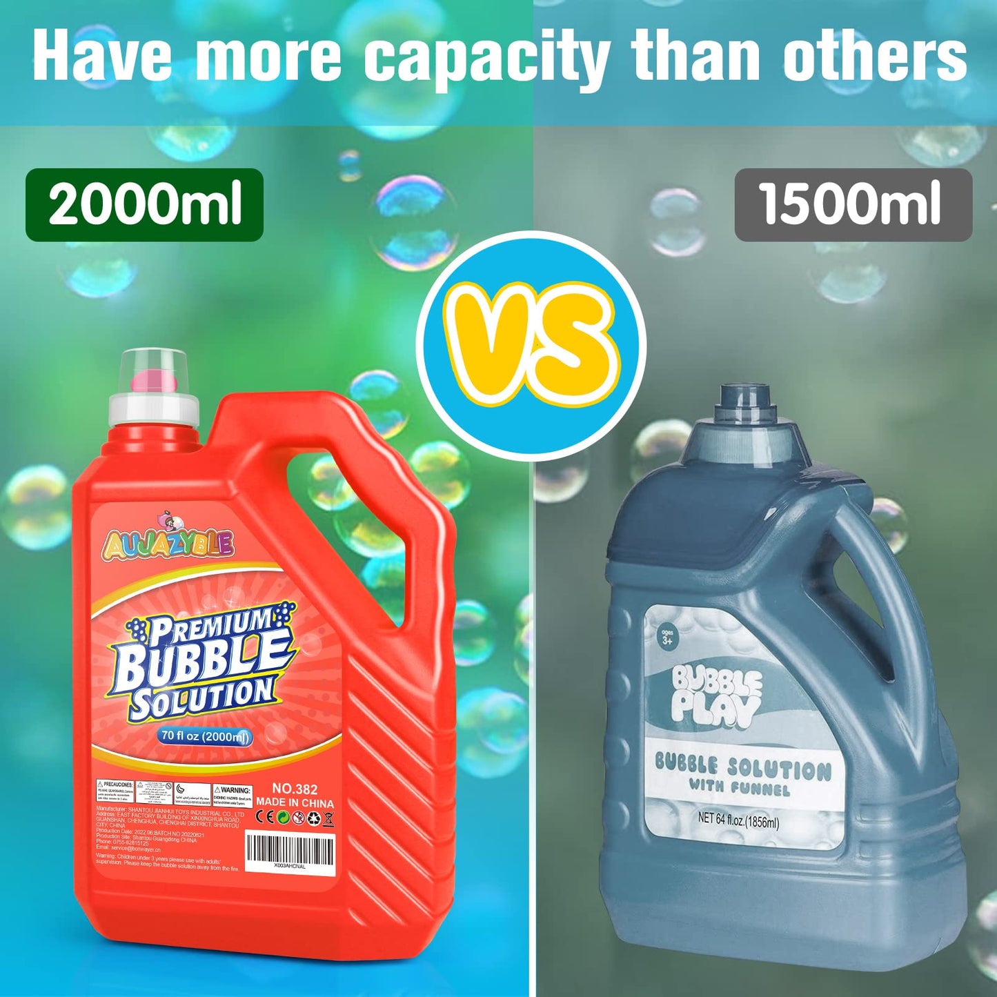 Aujazyble 70 oz Bubble Refill – Premium Premixed Solution for Machines and Wands