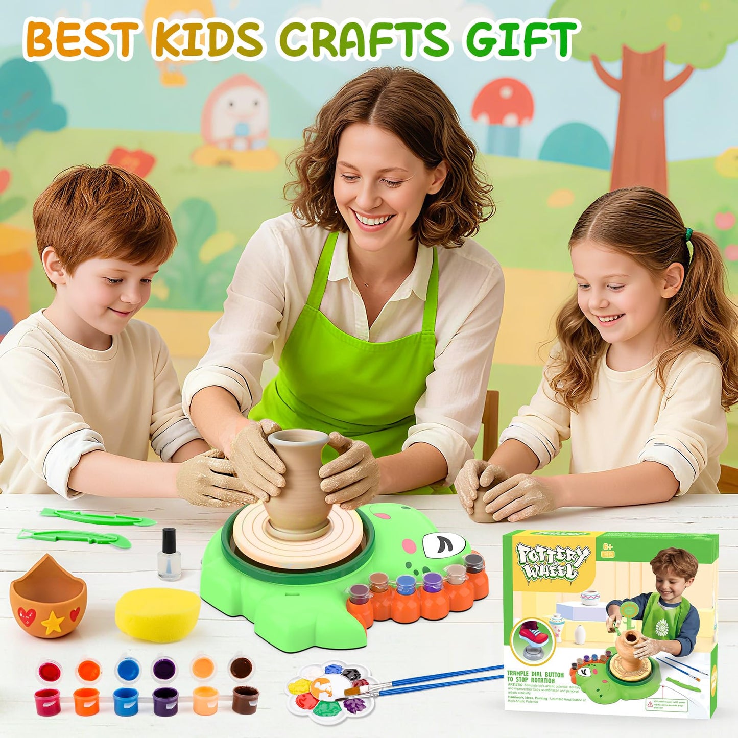 Aujazyble Pottery Wheel for Kids – Complete Craft Kit (Ages 6-12)