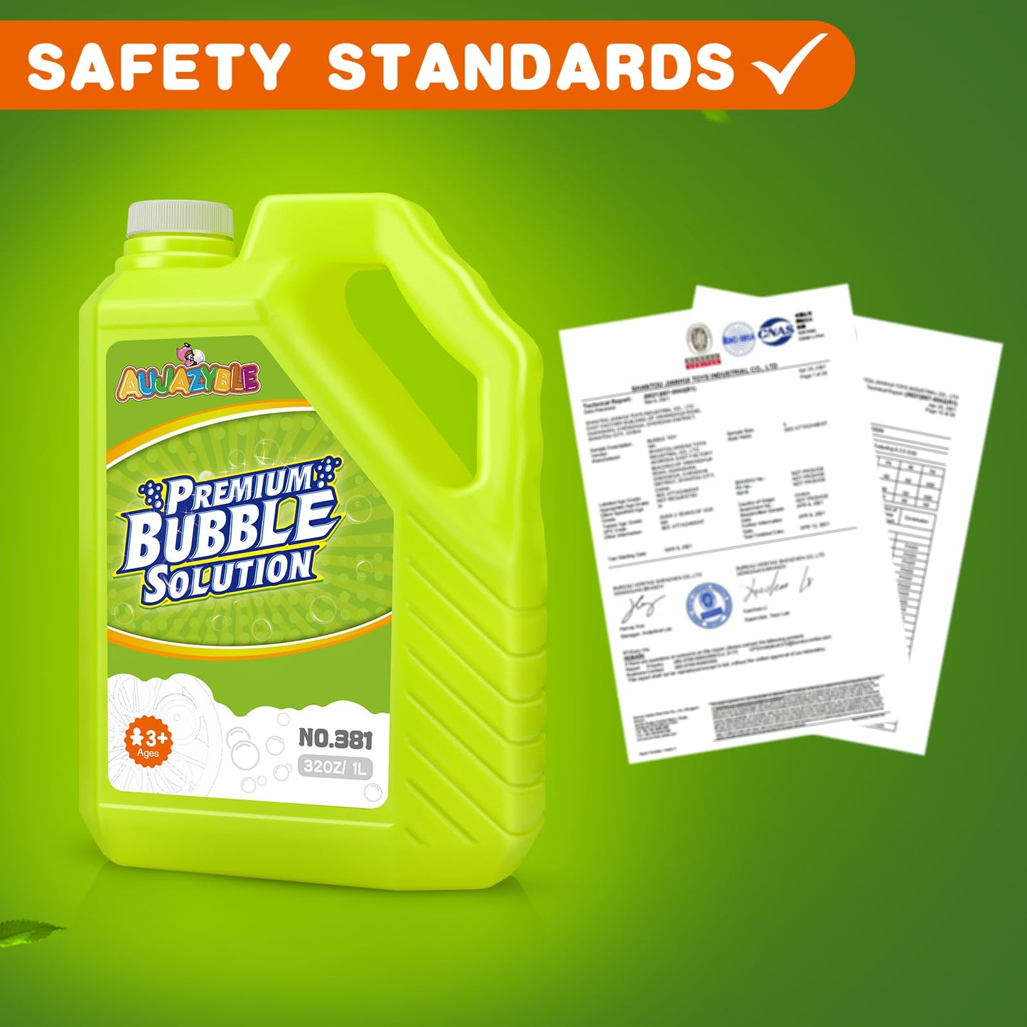 Aujazyble Bubble Solution Refills 32oz | Giant Bubbles Refill for Machines, Guns, Wands & Mowers