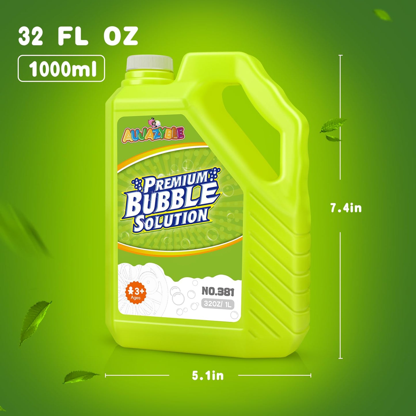 Aujazyble Bubble Solution Refills 32oz | Giant Bubbles Refill for Machines, Guns, Wands & Mowers