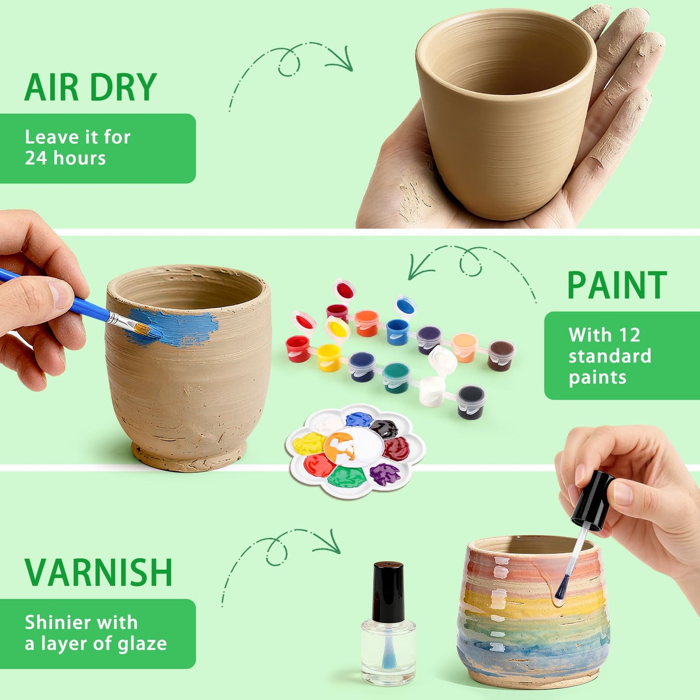 Aujazyble Pottery Wheel for Kids – Complete Craft Kit (Ages 6-12)