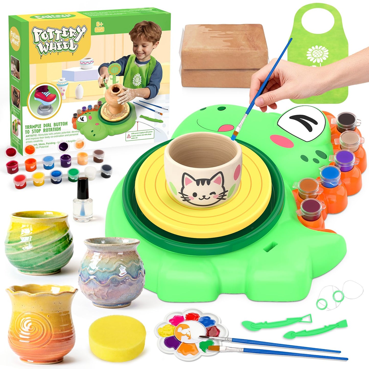 Aujazyble Pottery Wheel for Kids – Complete Craft Kit (Ages 6-12)