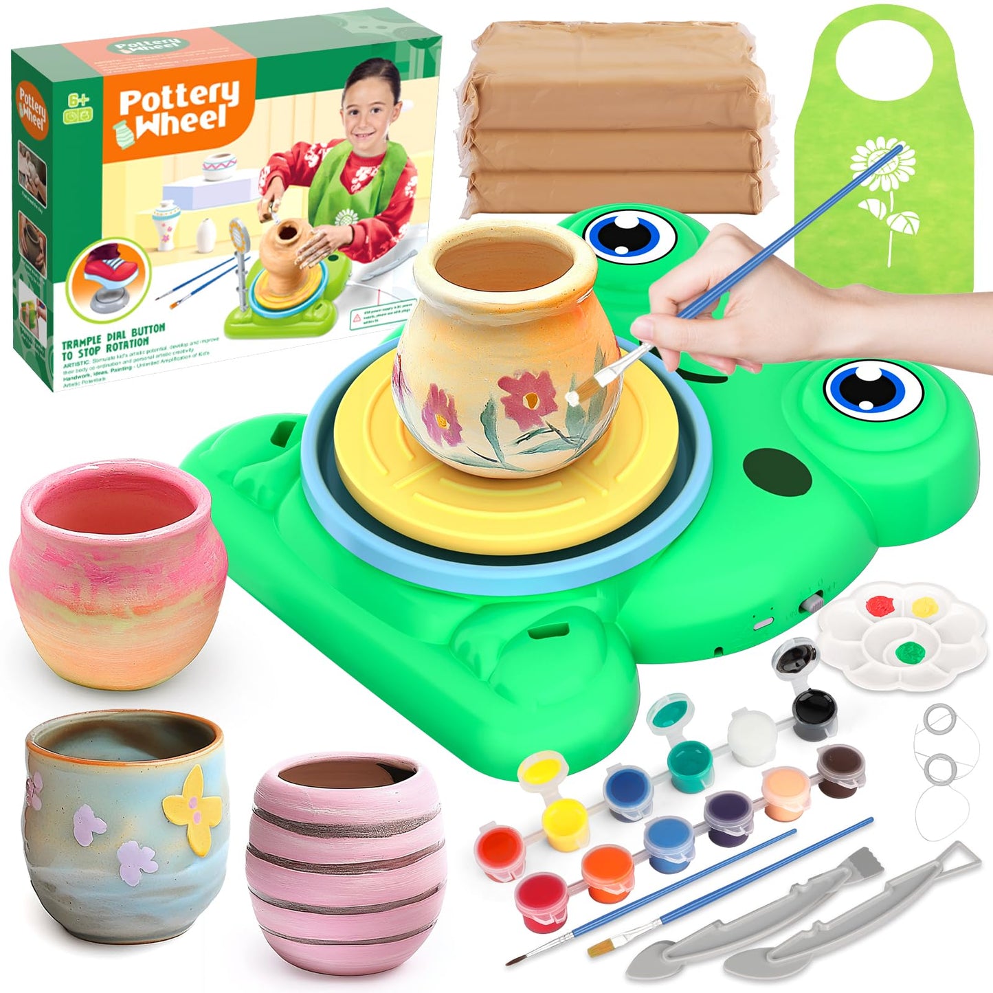 Aujazyble Pottery Wheel Kit for Kids – Complete Clay Art Set for Ages 8-12
