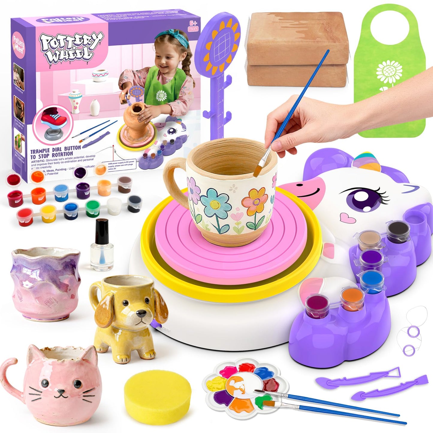 Aujazyble Pottery Wheel for Kids – Complete Craft Kit (Ages 6-12)