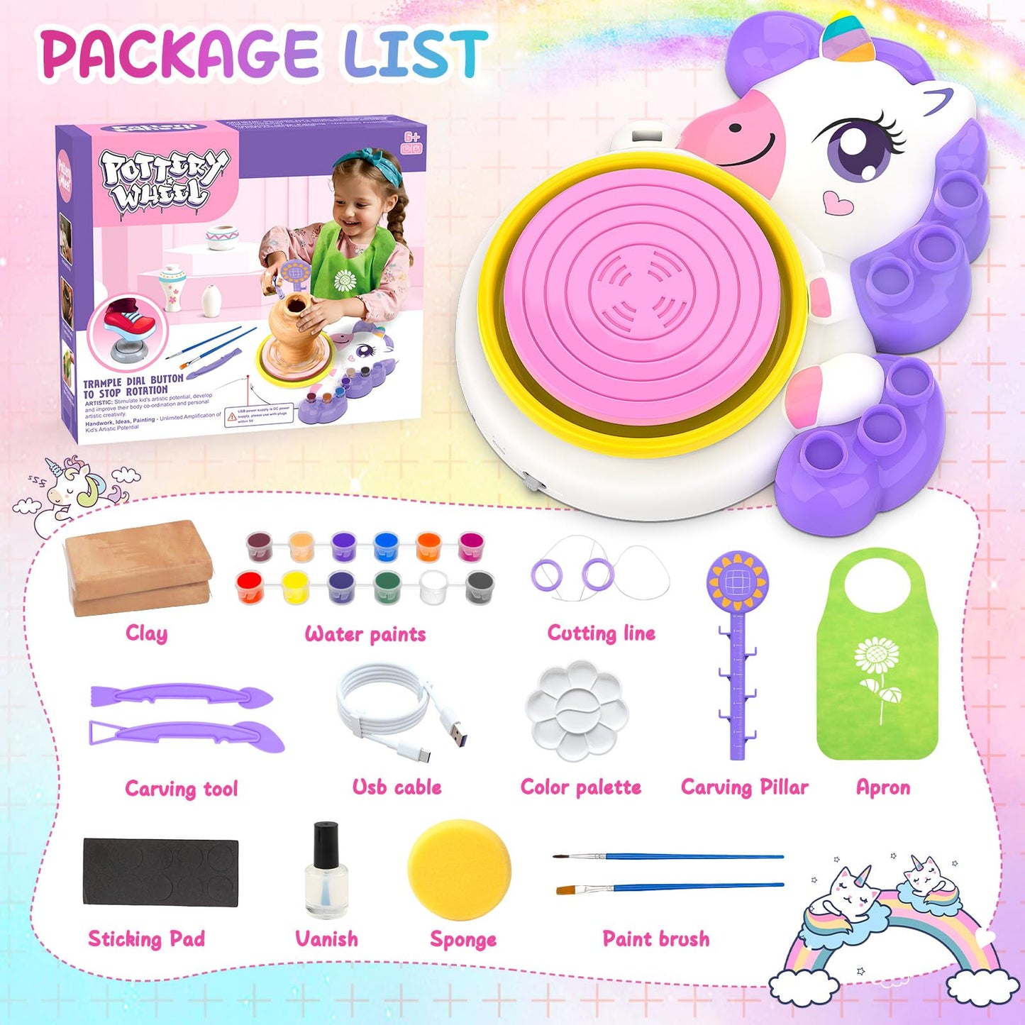 Aujazyble Pottery Wheel for Kids – Complete Craft Kit (Ages 6-12)