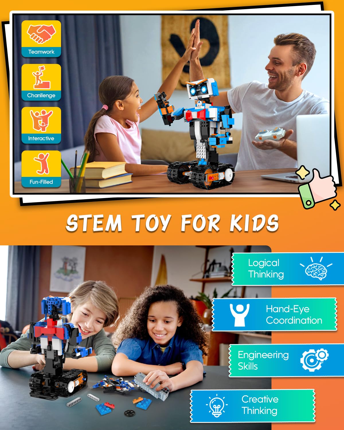 Aukfa STEM Robot Toys – Build, Code & Play with Remote & App Control