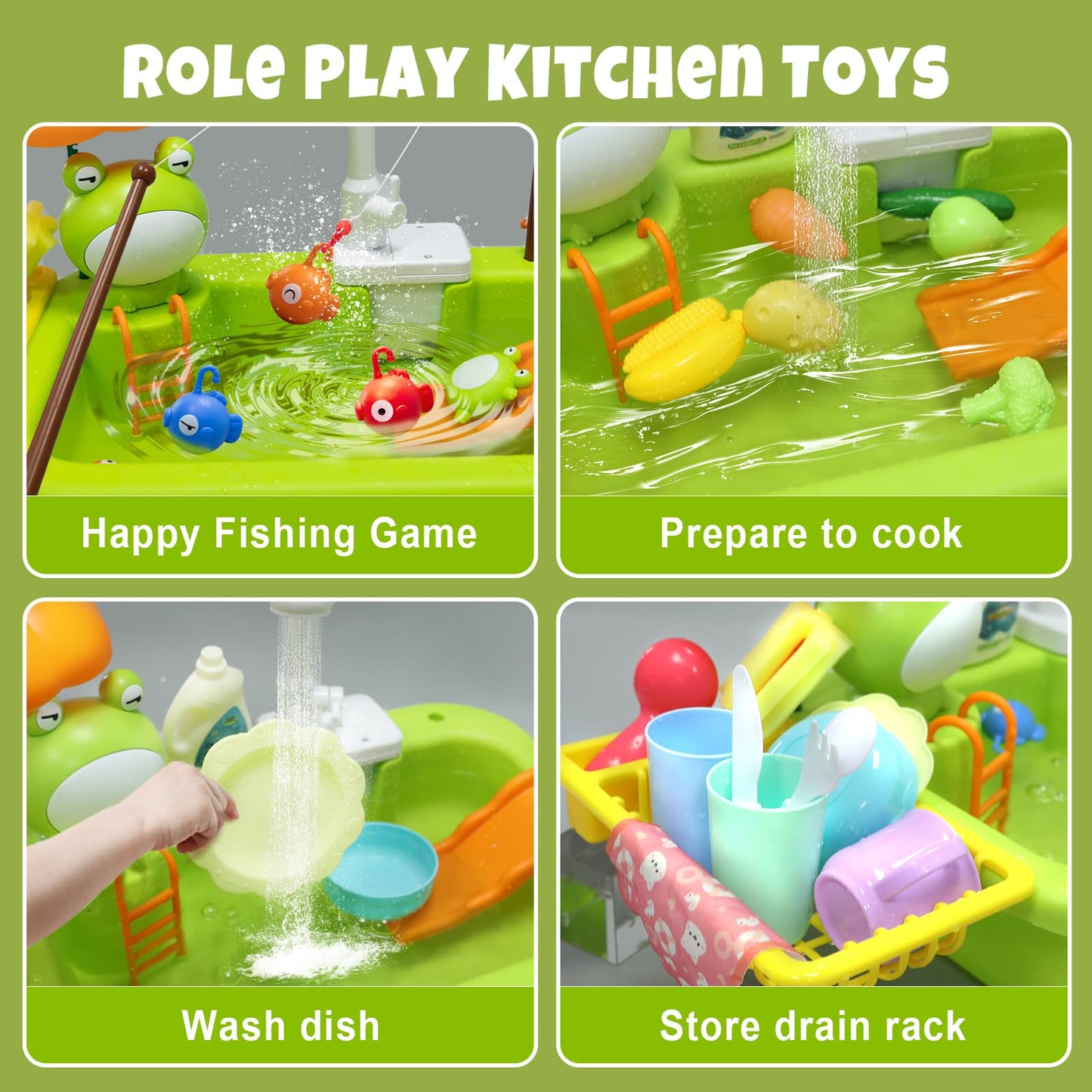Aukful Play Sink with Running Water – Auto Water Cycle Toy for Kids