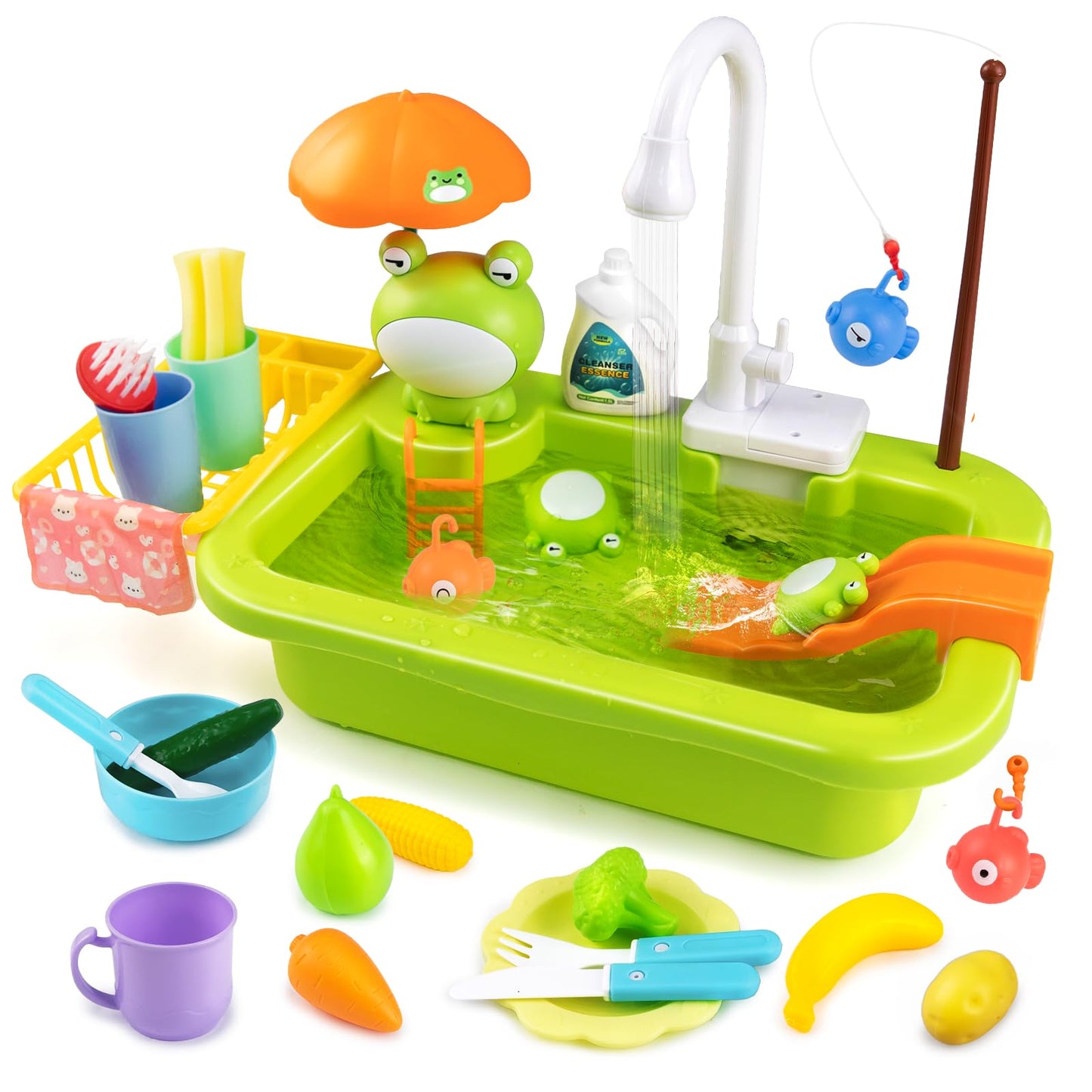 Aukful Play Sink with Running Water – Auto Water Cycle Toy for Kids