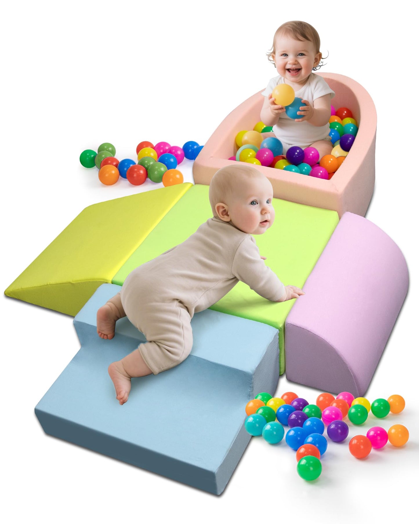 Auksay Baby Climbing Blocks – Colorful Soft Play Set for Crawling 6–12 Months
