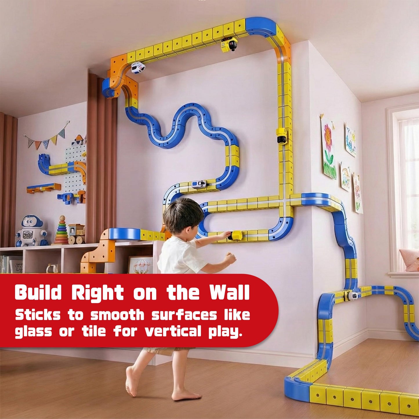 AUKTWE Electric Train Set for Kids 3–8 | 154-Piece Modular 3D Track with 360° Movement