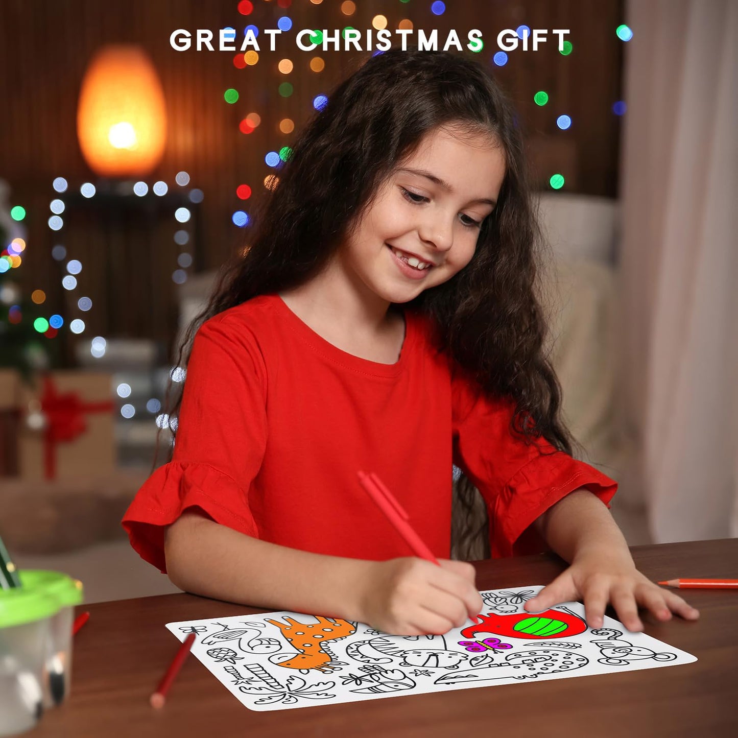 AULEGE Silicone Coloring Placemat 14.6x3 in – Washable Kids Drawing Mat (Wild)
