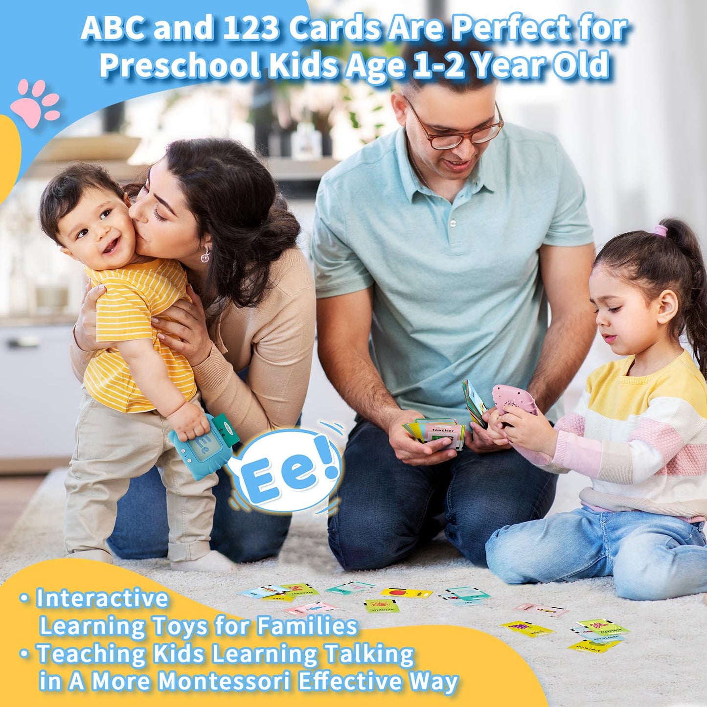 Aullsaty Toddler Talking Flash Cards – 248 Sight Words, Montessori Learning