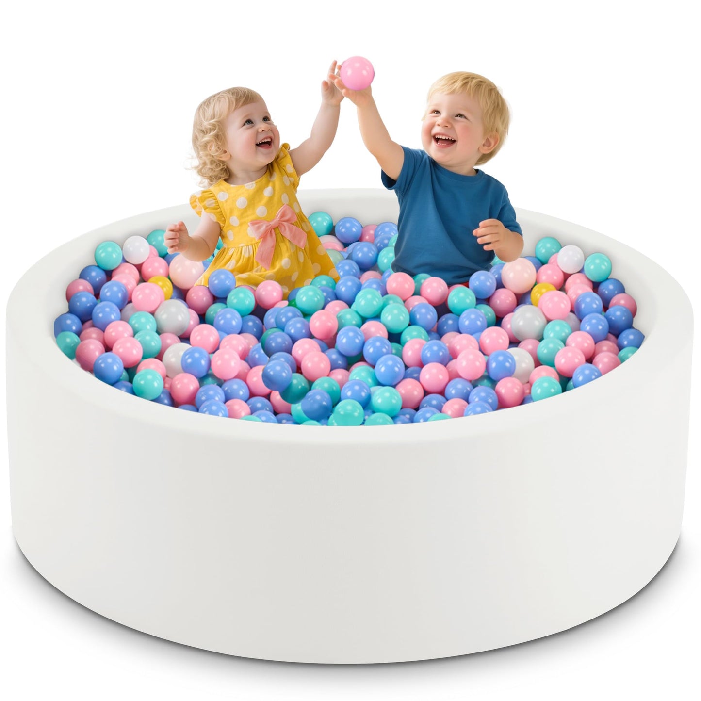 Aunekiv 47.2 x 15.7-Inch Foam Ball Pit for Toddlers – Spacious Indoor Play