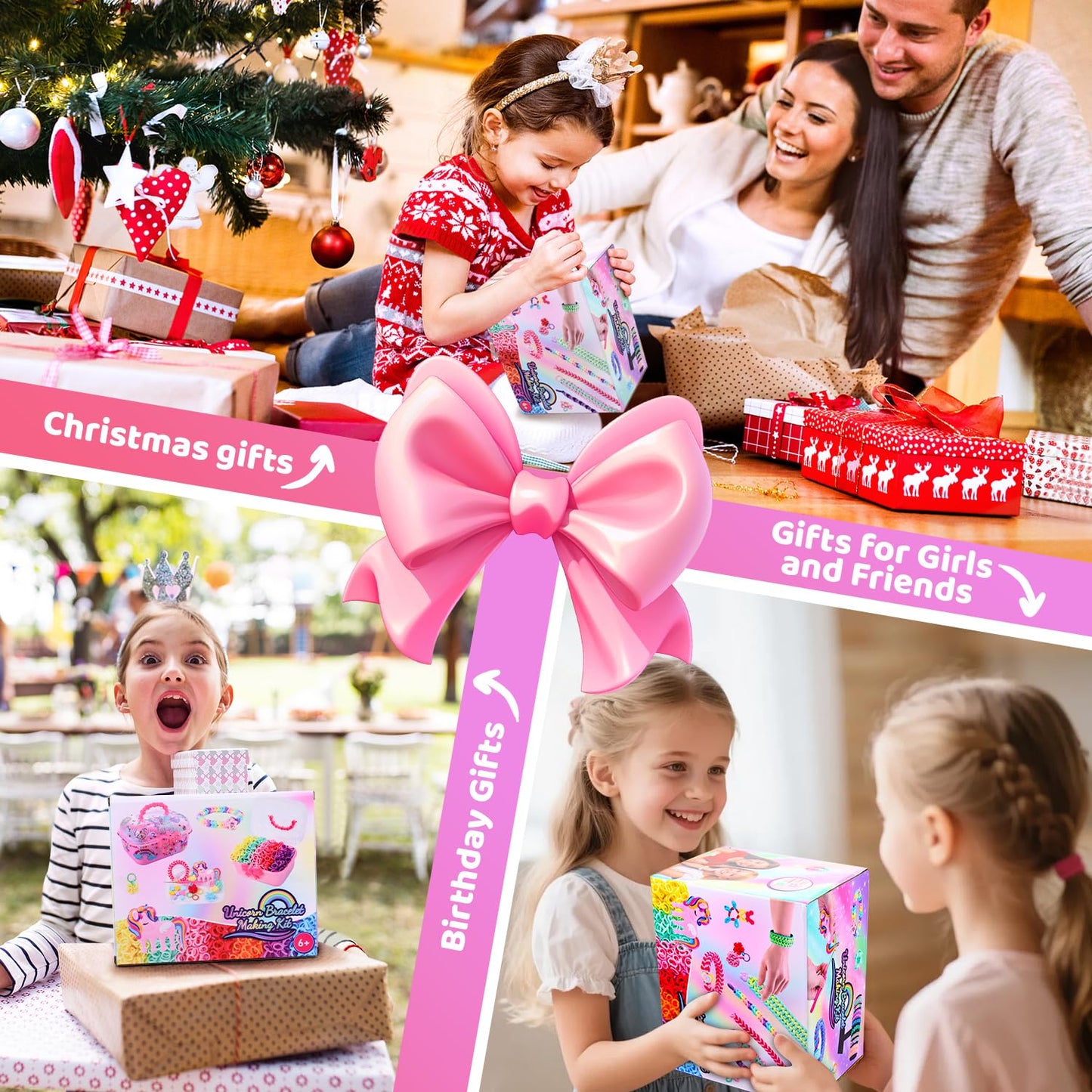 Auney Bracelet Making Kit for Girls – 1000+ Loops Loom Craft Set (Ages 6-12)