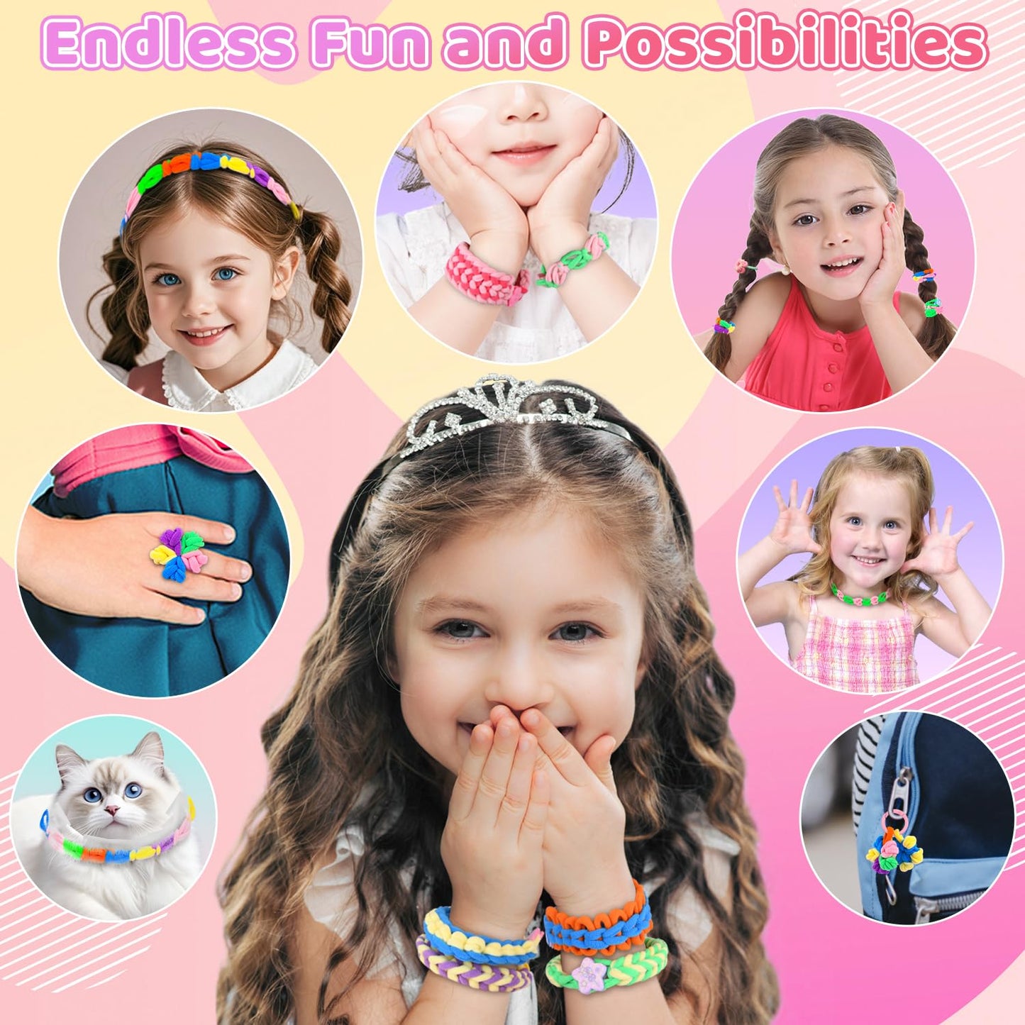 Auney Bracelet Making Kit for Girls – 1000+ Loops Loom Craft Set (Ages 6-12)