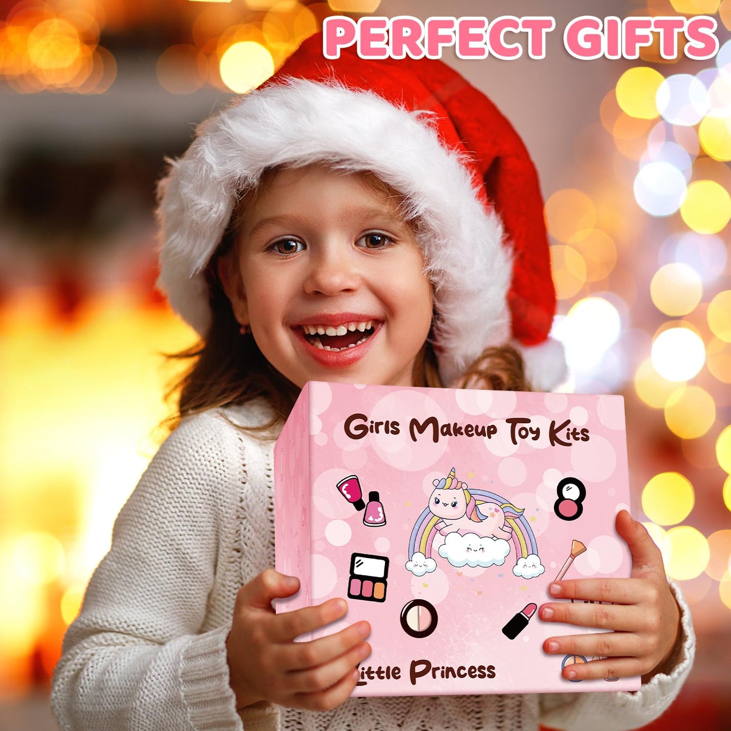 Auney 80 PCS Kids Makeup Kit — Unicorn Dress-Up for Girls 3-8