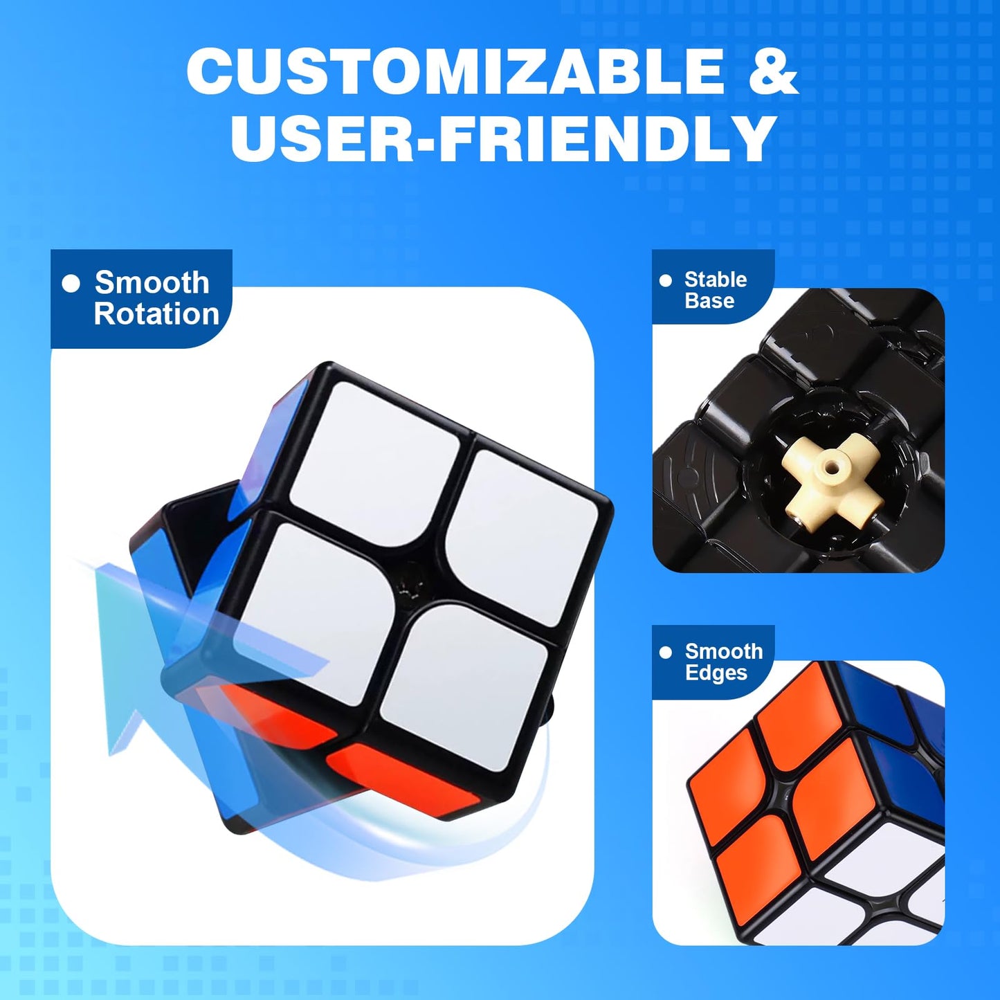 AuntyFey 5 Pack Speed Cube Set – 2x2, 3x3, 4x4, Megaminx & Pyramid