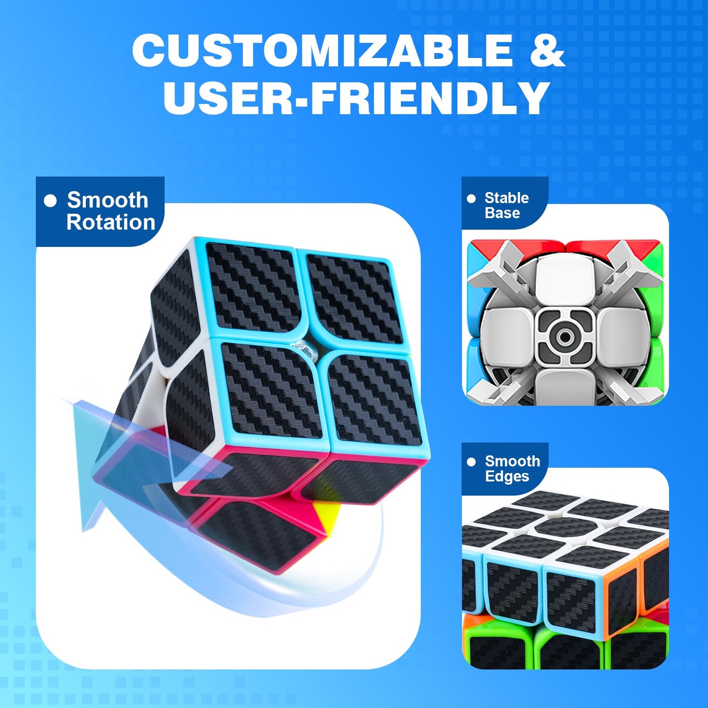 AuntyFey Speed Cube Set 5 Pack — 2x2, 3x3, 4x4, 5x5, Pyraminx Puzzle for All Ages