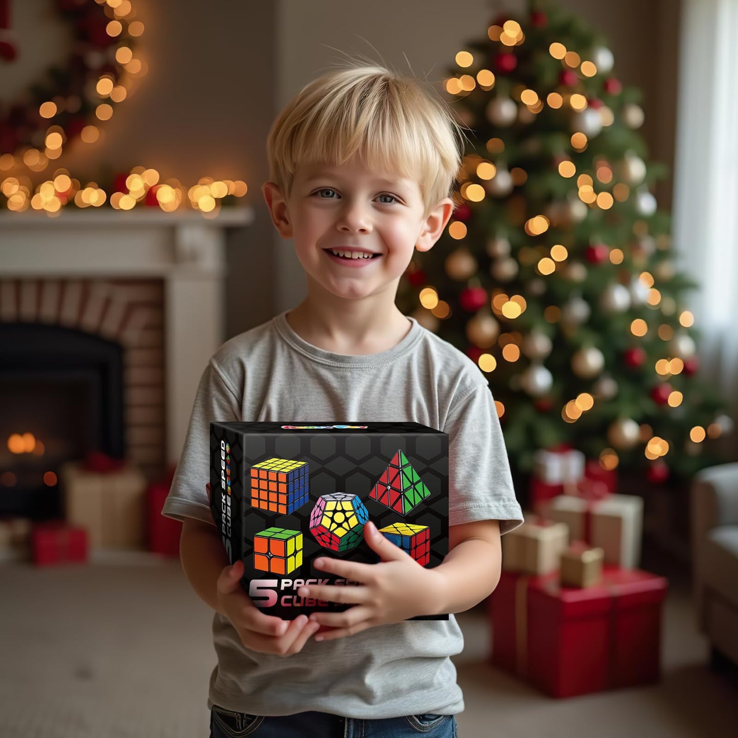 AuntyFey 5 Pack Speed Cube Set – 2x2, 3x3, 4x4, Megaminx & Pyramid