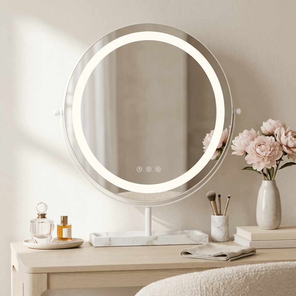 Aurelia LED Vanity Mirror White & Marble