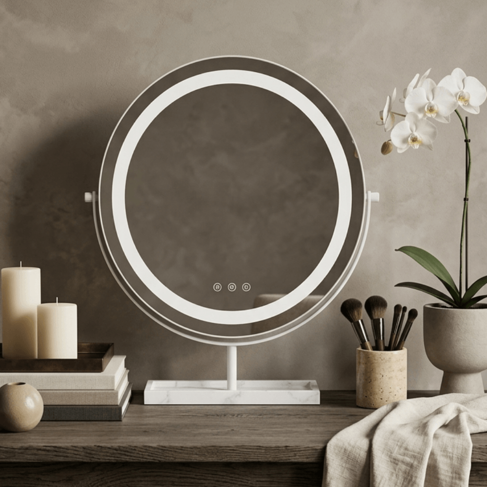 Aurelia LED Vanity Mirror White & Marble