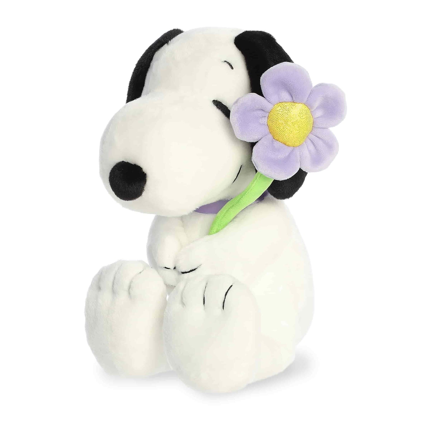 Aurora Adorable Peanuts Snoopy Plush - 9-Inch Officially Licensed Snoopy Toy with Purple Flower
