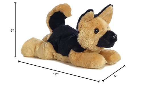 Aurora Adorable Flopsie Bismarck Plush — 12-Inch Black & Tan German Shepherd