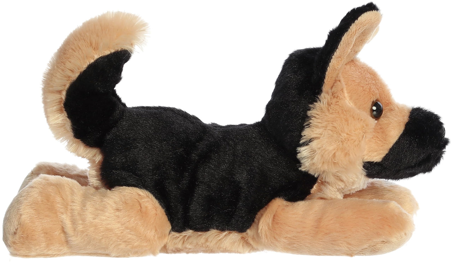 Aurora Adorable Flopsie Bismarck Plush — 12-Inch Black & Tan German Shepherd