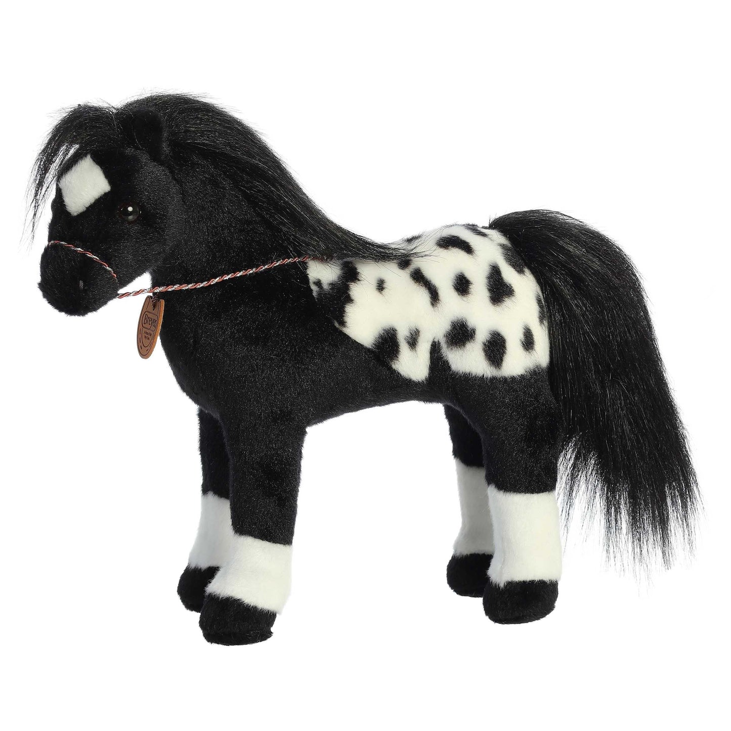 Aurora Breyer Showstoppers Black Appaloosa Plush – Realistic 11-Inch Horse Plush for Kids and Collectors
