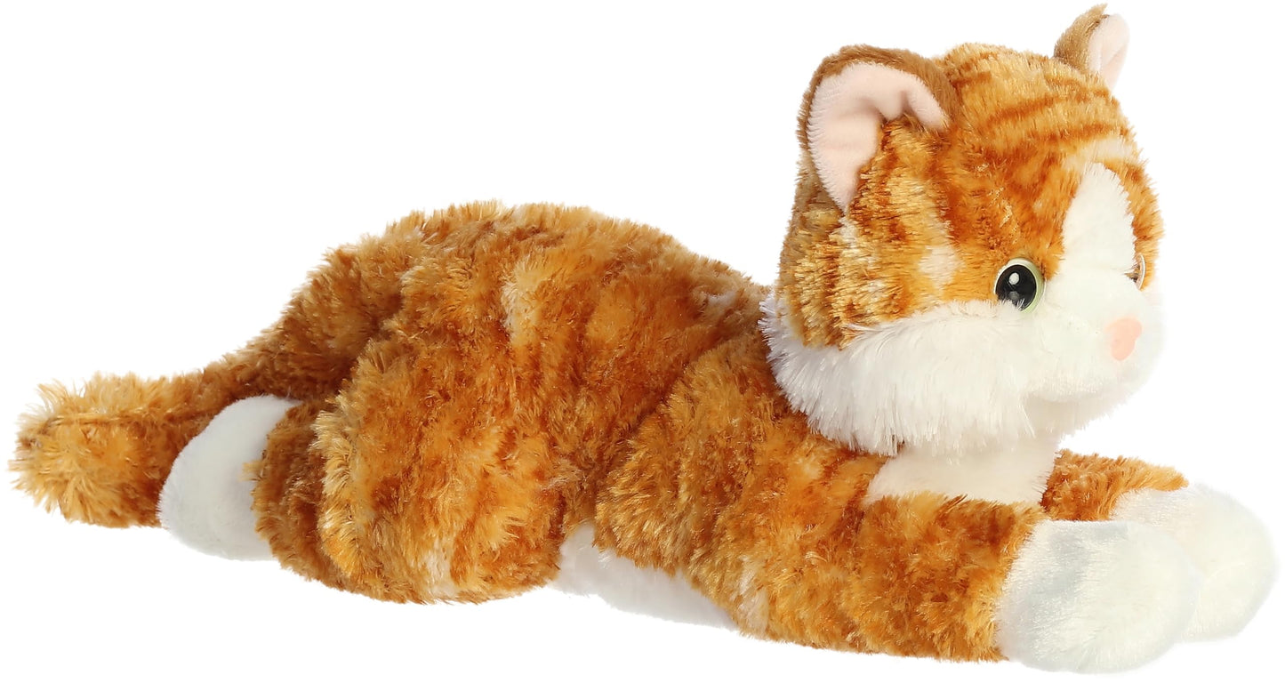 Aurora Chester Flopsie 12-Inch Orange Kitten Plush – Soft, Cuddly Stuffed Animal