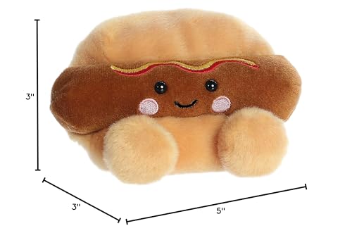 Aurora Palm Pals Colson Hot Dog — 5-Inch Brown Stuffed Animal | Pocket-Sized Collectible