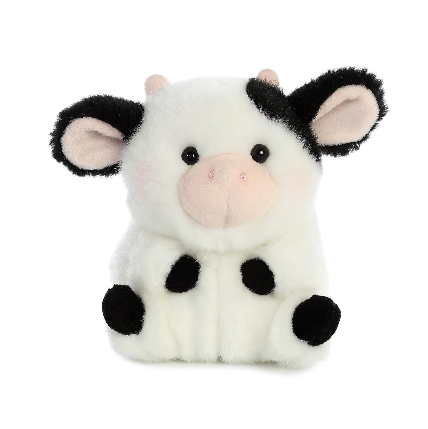 Aurora Playful Rolly Pet Daisy Cow Plush – 5.5-Inch Compact White