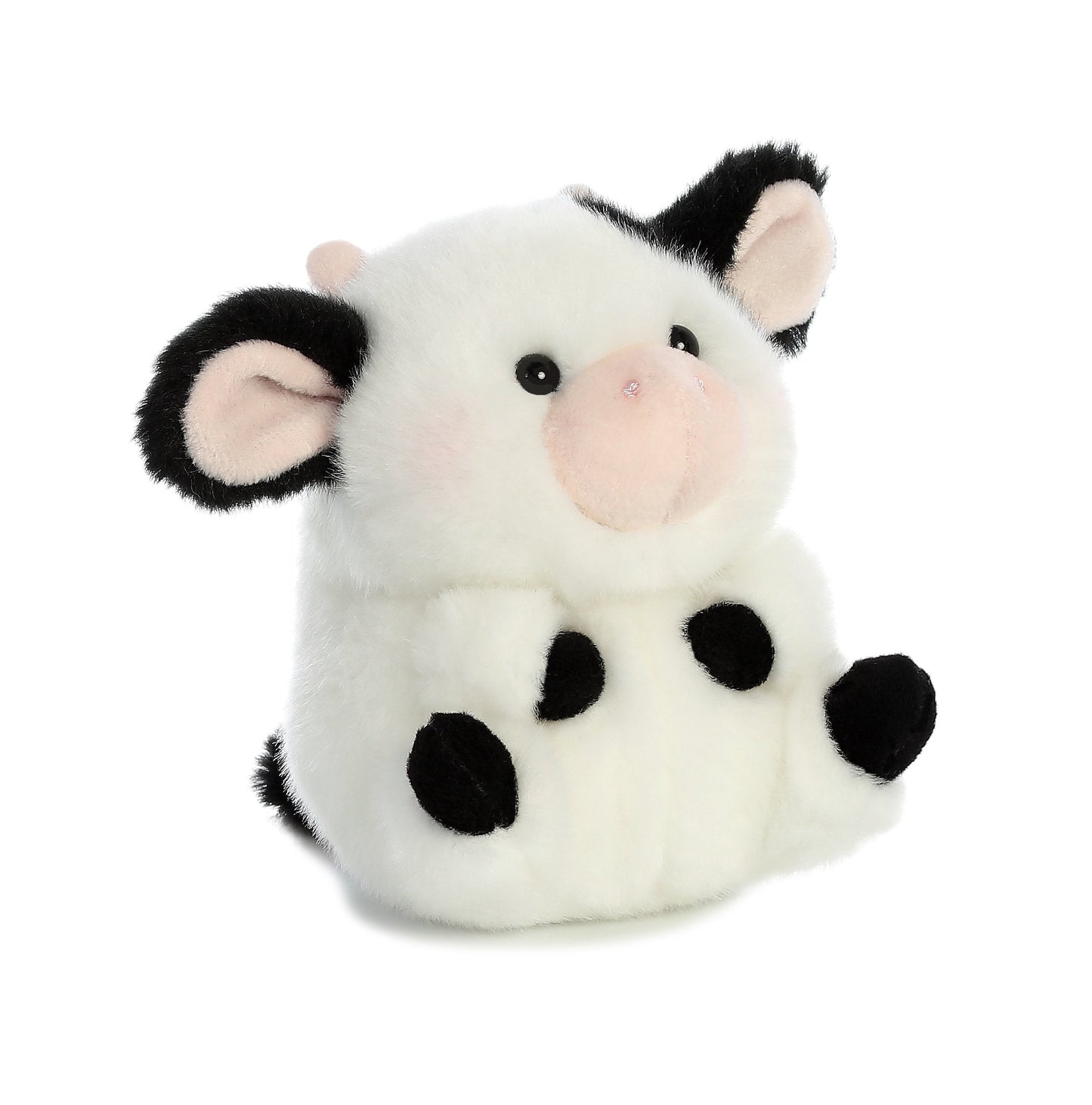 Aurora Playful Rolly Pet Daisy Cow Plush – 5.5-Inch Compact White