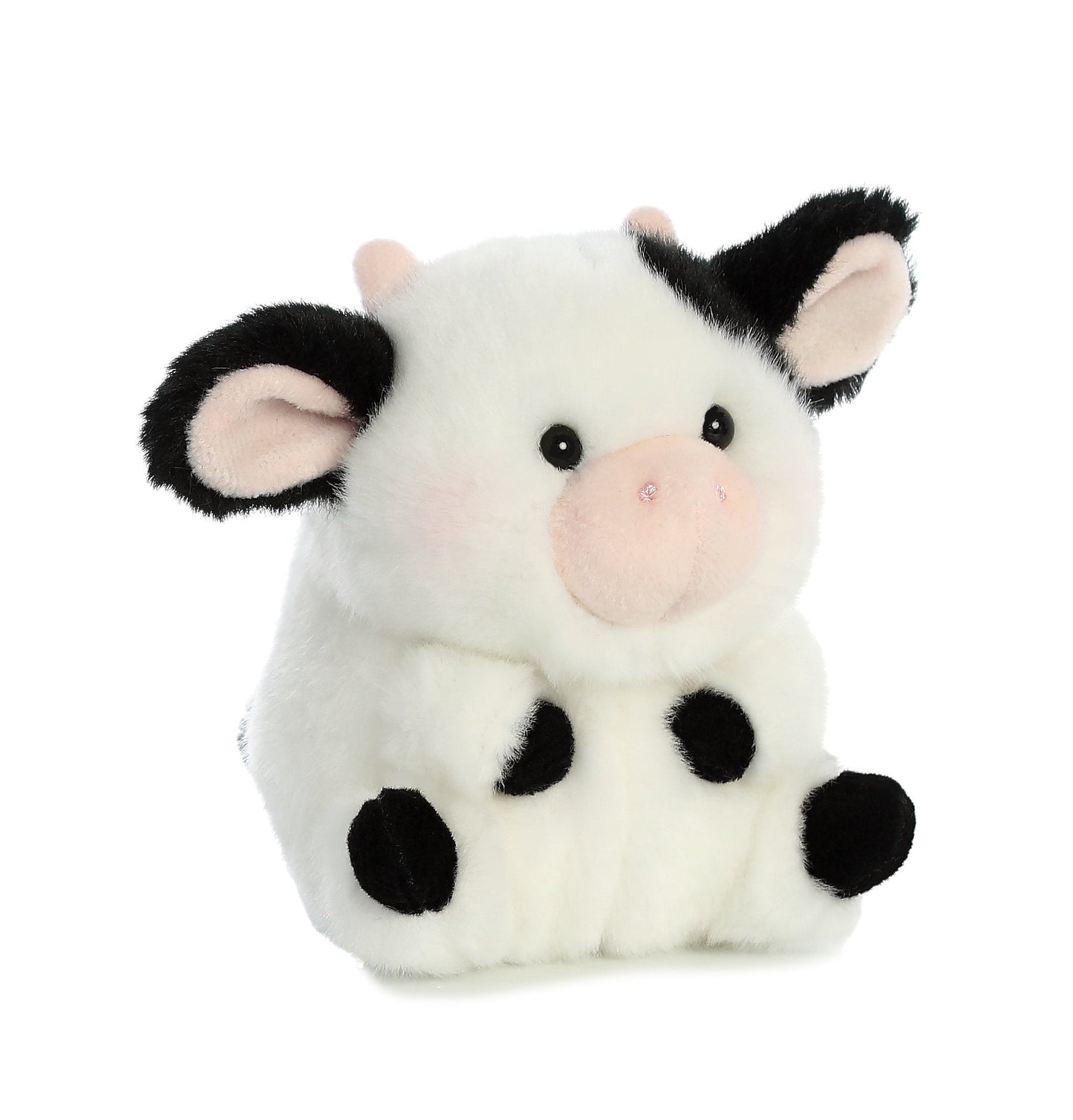 Aurora Playful Rolly Pet Daisy Cow Plush – 5.5-Inch Compact White