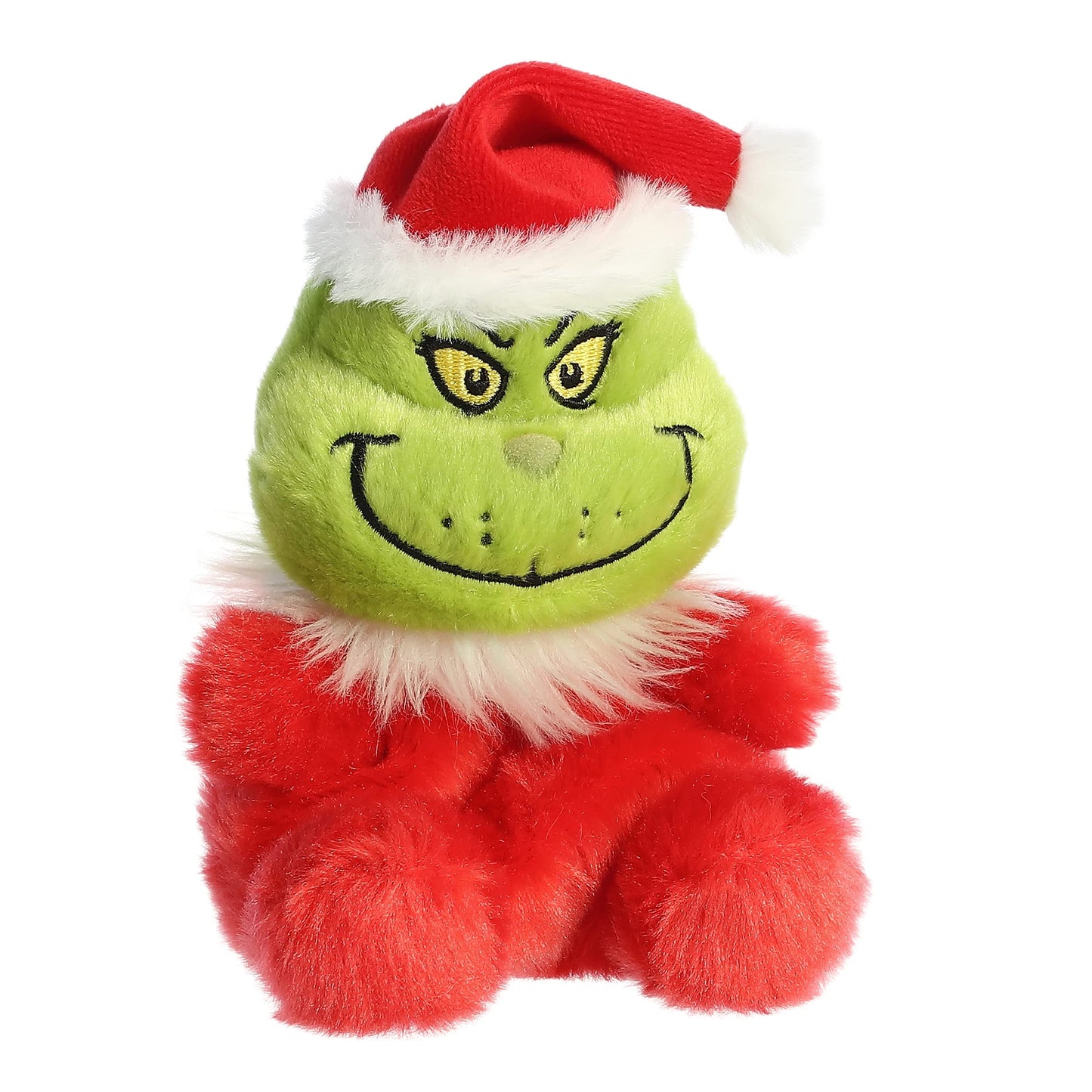 Aurora Dr. Seuss Santa Grinch Palm Pals Plush – 4.5in Red, Officially Licensed