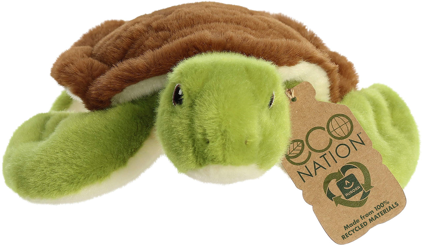 Aurora Eco Nation Sea Turtle Plush – 10.5\" Size, 100% Recycled Materials