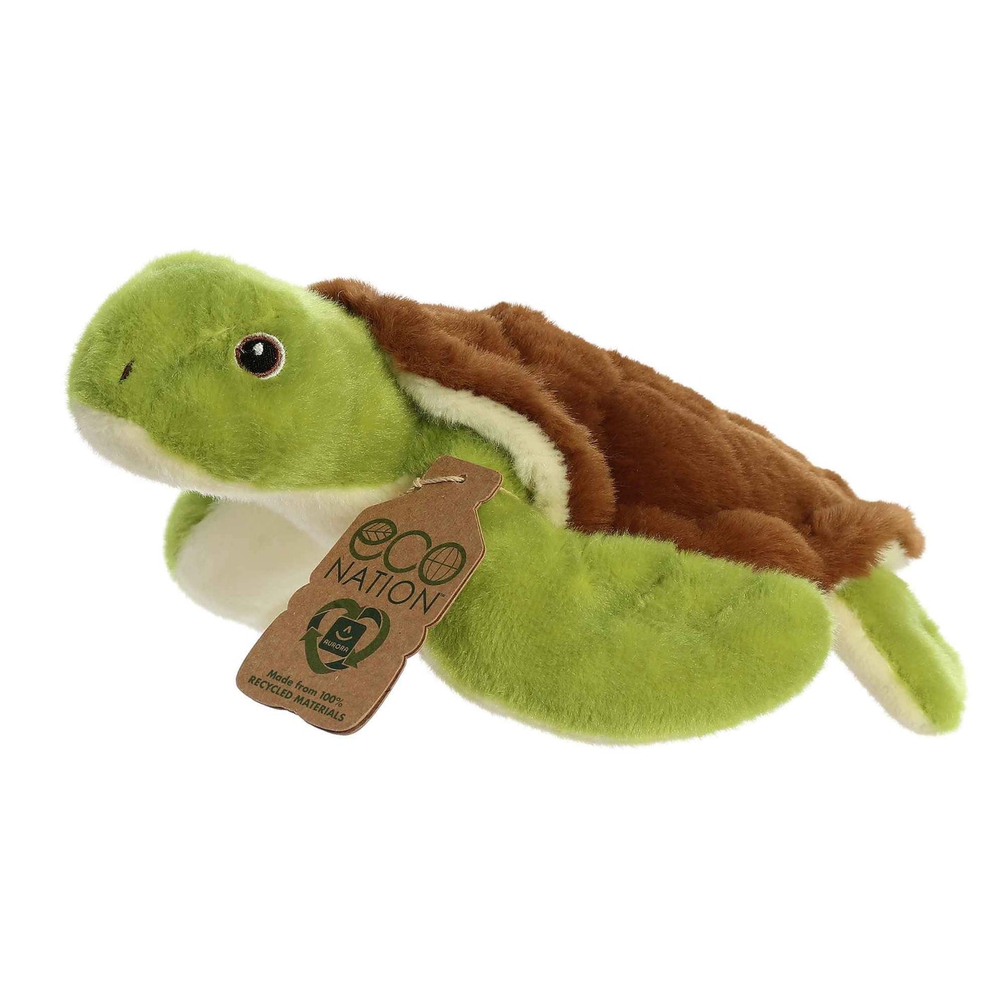 Aurora Eco Nation Sea Turtle Plush – 10.5\" Size, 100% Recycled Materials