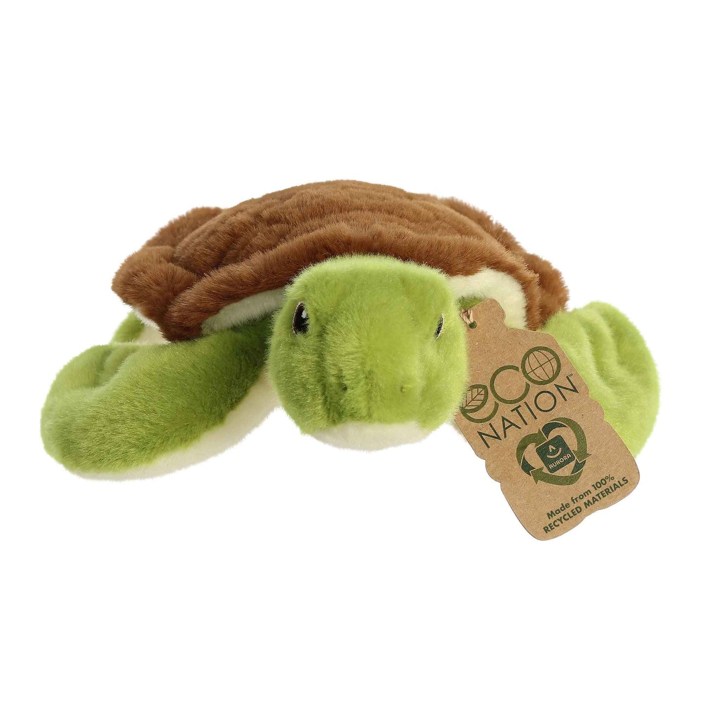 Aurora Eco Nation Sea Turtle Plush – 10.5\" Size, 100% Recycled Materials