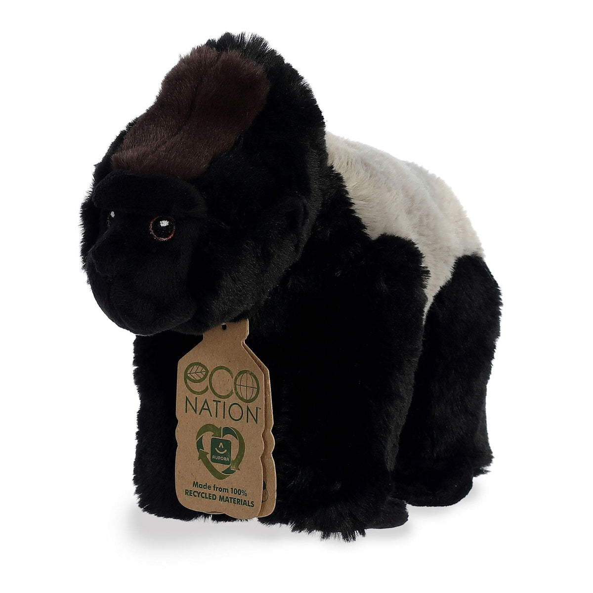 Aurora Responsibly Made Eco Nation Silverback Gorilla Plush – 9.5 in, Recycled Materials