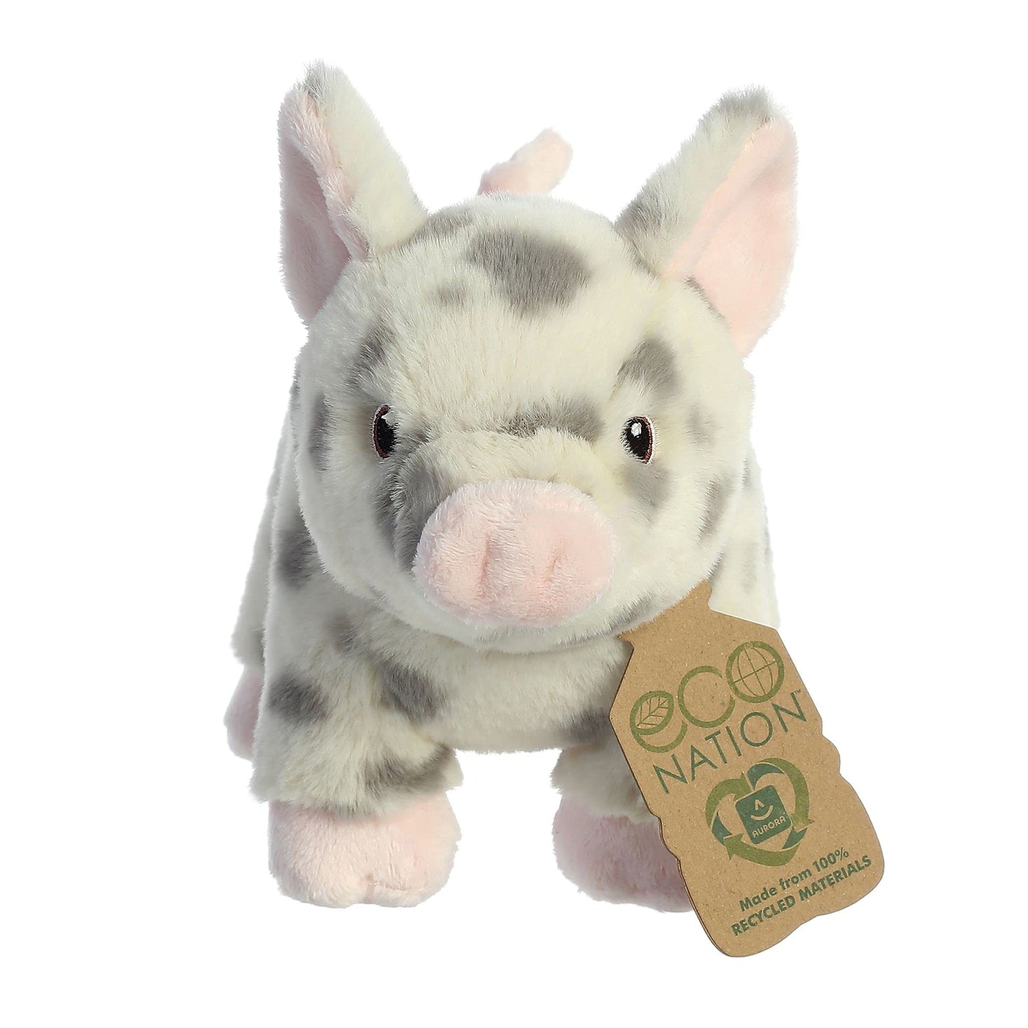 Aurora Eco Nation Spotted Pig Plush – 10-Inch, Recycled Materials