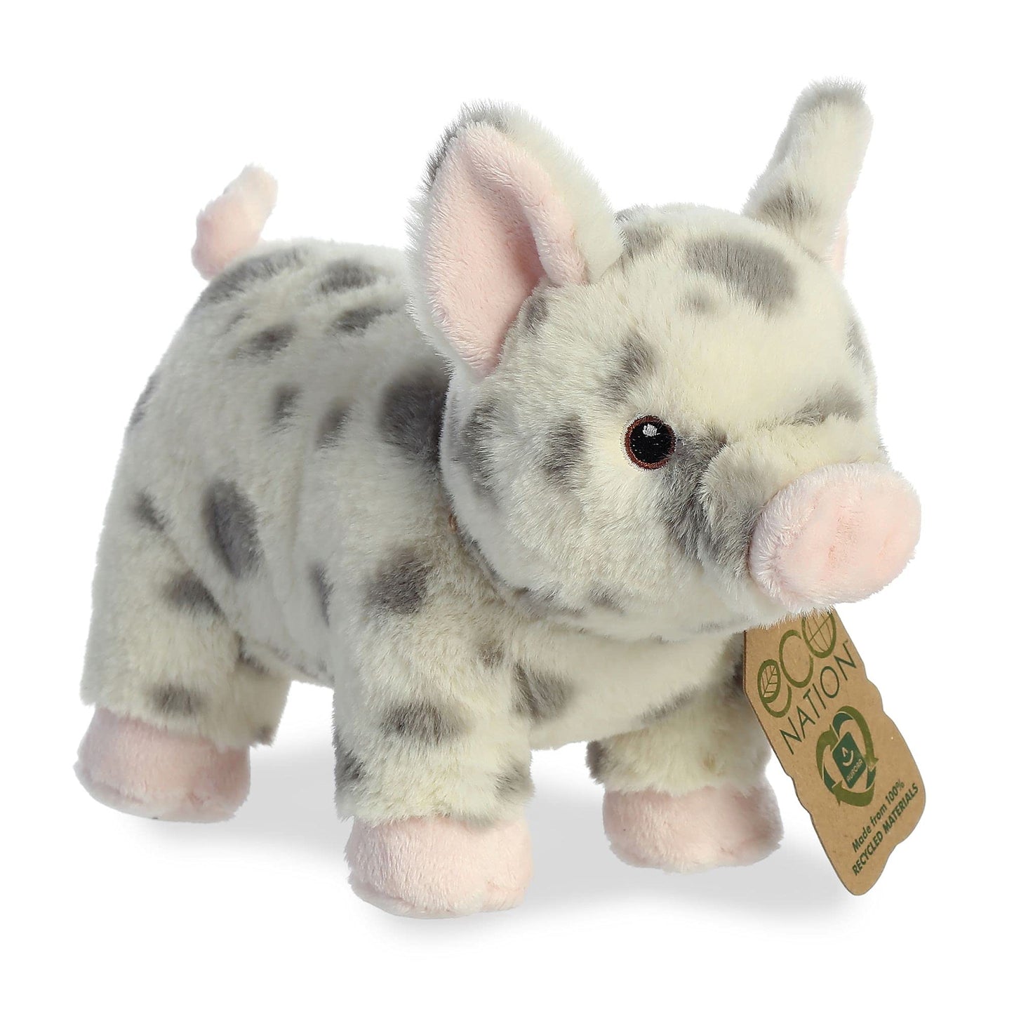 Aurora Eco Nation Spotted Pig Plush – 10-Inch, Recycled Materials