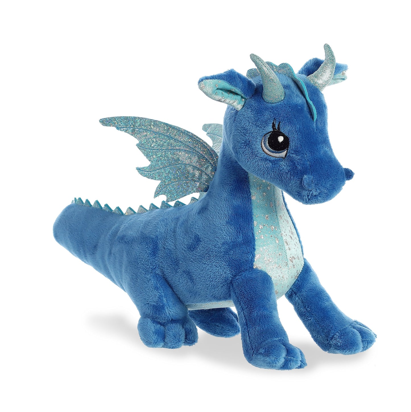 Aurora Enchanting Sparkle Tales Indigo Dragon Plush – 16-Inch Blue Dragon with Sparkling Wings