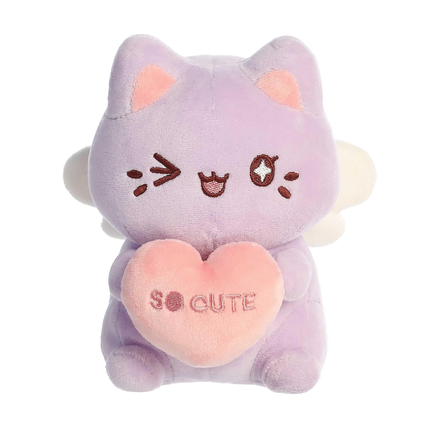 Aurora Enchanting Tasty Peach Candy Heart Meowchi Plush - Lavender 7 Inches