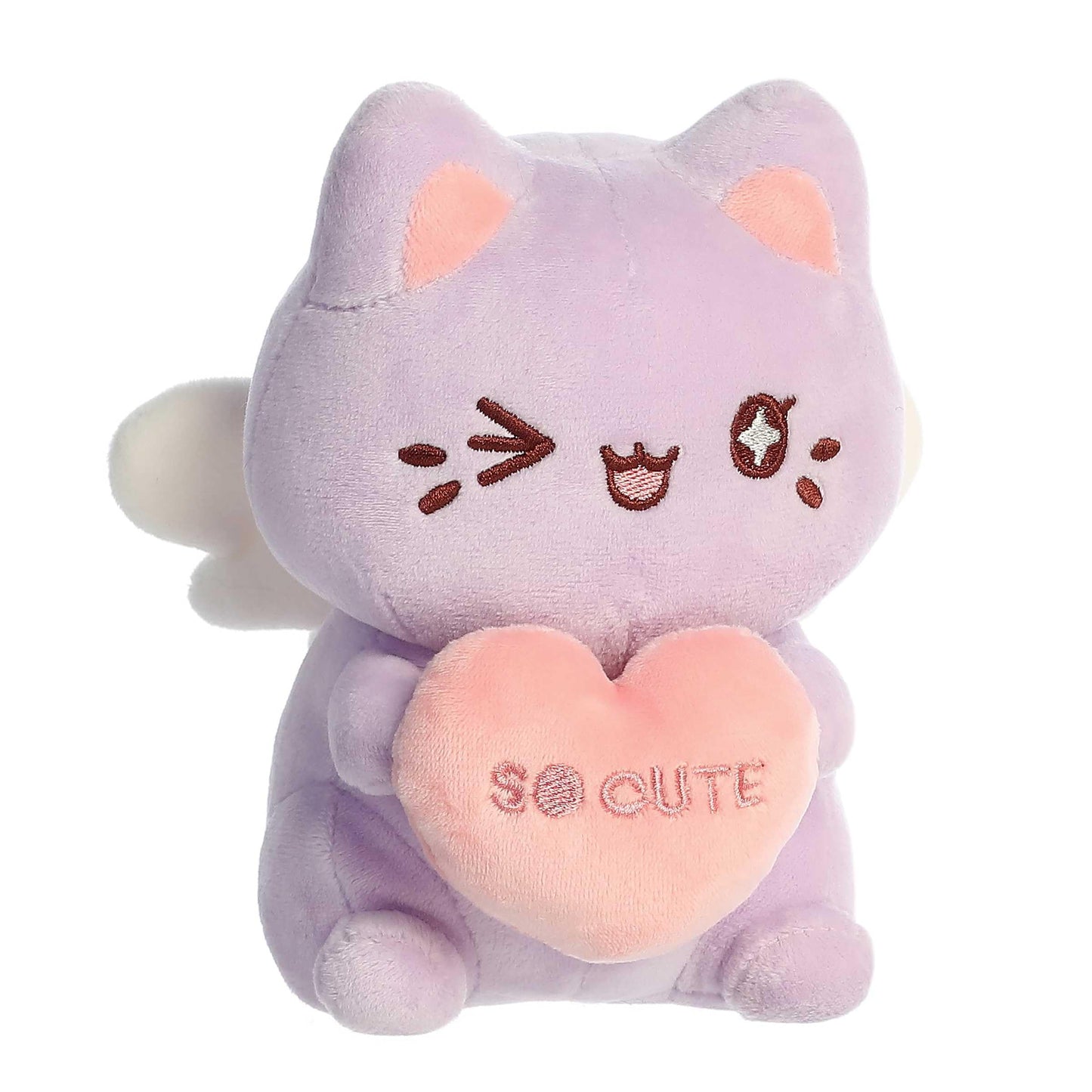 Aurora Enchanting Tasty Peach Candy Heart Meowchi Plush - Lavender 7 Inches